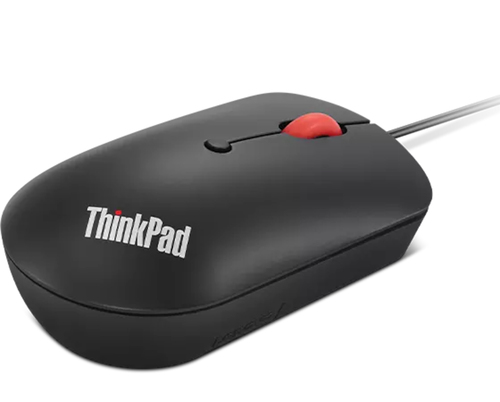 Lenovo ThinkPad Mouse - USB Type C - Optical - 4 Button(s) - Raven Black - Cable - 2400 dpi - Scroll Wheel