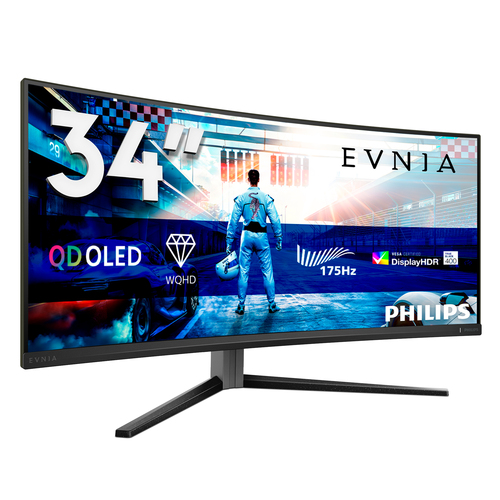 Evnia 34M2C6500 34" Class WQHD Ecrã curvo Monitor OLED para jogos - 21:9 - 86,4 cm (34") Viewable - OLED - Quantum Dot OLE