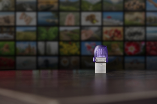 Kingston DataTraveler microDuo 3C DTDUO3CG3 256 GB USB 3.2 (Gen 1) Type C Flash Drive - Purple - 200 MB/s Read Speed