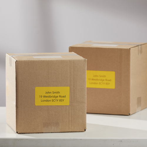 Namensschildetikett Dymo - Rechteck - Gelb, Schwarz - 220 / Rolle - 1 Rolle