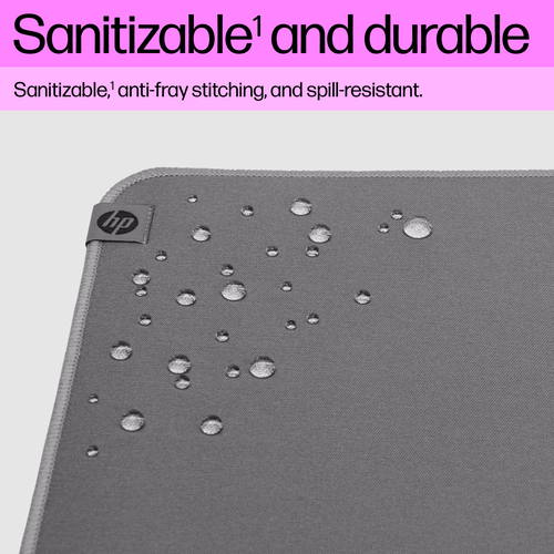 HP 105 Sanitizable Mouse Pad. Width: 230 mm, Depth: 200 mm. Product colour: Grey
