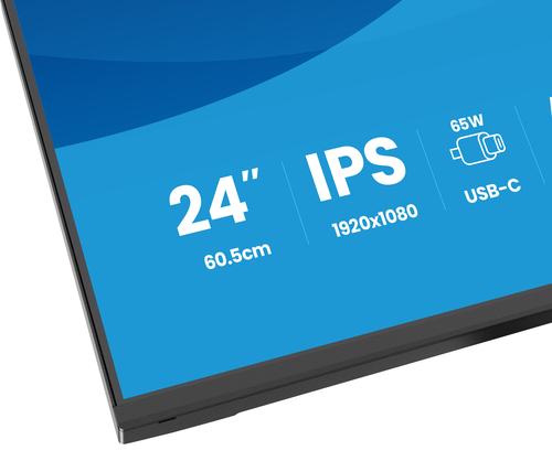 24IN IPS 4-SIDE SLIM BEZEL 1920X1080 USB-C DOCK (LAN/65W PD