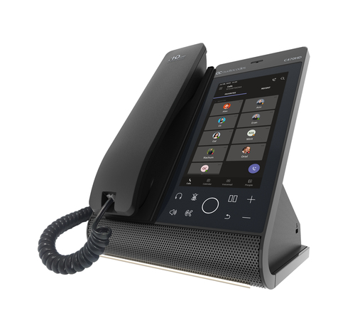 Teams C470HD Total Touch IP-Phone PoE GbE black with integrated BT and Dual Band Wi-Fi
2 Ethernet 10/100/1000 ports, 720x1