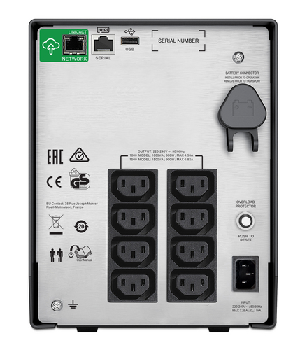 APC Smart-UPS SMC1500IC USV – 8x C13, USB, SmartConnect, 1500VA. USV-Topologie: Line-Interaktiv, Ausgangskapazität: 1,5 kV
