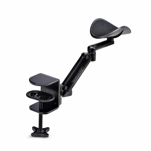 StarTech.com Armrest - Black - 1 - 5000000 nm - 70 mm Adjustable Height - 90° Tilt - 360° Swivel - Clamp Mount - Aluminium