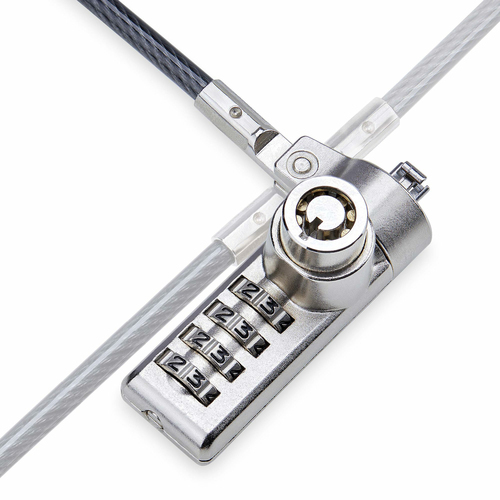 StarTech.com Cable Lock For Notebook, Monitor, Printer - 1.98 m Cable - Resettable - 4-digit - Combination Lock/Keyed Lock