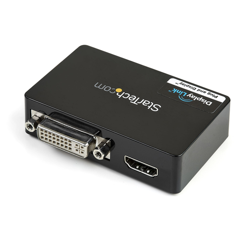StarTech.com USB 3.0 to HDMI and DVI Dual Monitor External Video Card Adapter - USB 3 to HDMI and DVI 2048x1152 - 1 x 9-pi