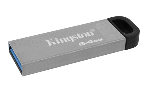 Lecteur flash Kingston DataTraveler Kyson DTKN - 64 Go - USB 3.2 (Gen 1) Type A - Argenté - 200 Mo/s Read Speed - 1 Pièce