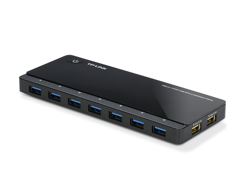 TP-Link UH720 USB-Hub - USB 3.0 Micro-B - Extern - Schwarz - 9 Total USB Port(s) - 7 USB 3.0 Port(s) - PC, Mac, Linux