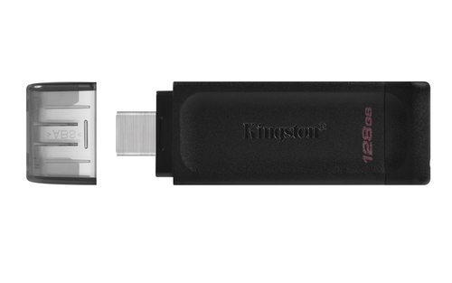 Kingston Technology DataTraveler 70. Capacidade: 128 GB, Interface de dispositivo: USB Type-C, Versão USB: 3.2 Gen 1 (3.1 