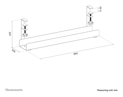 Neomounts Cable Routing - White - Cable Management Tray - Steel