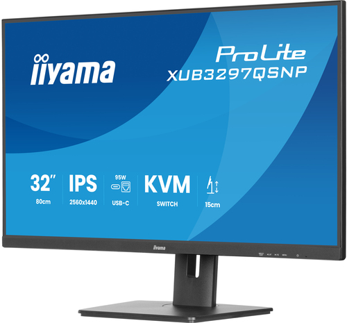 iiyama ProLite XUB3297QSNP-B1 32 Zoll Klasse WQHD LED-Monitor - 16:9 Format - Mattschwarz - 80 cm (31,5 Zoll) Viewable - I