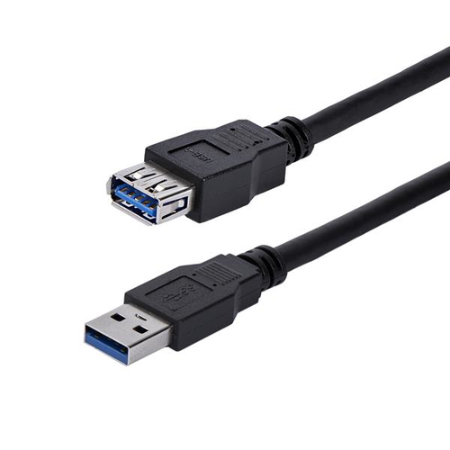 StarTech.com 1m Black SuperSpeed USB 3.0 Extension Cable A to A - Male to Female USB 3 Extension Cable Cord 1 m - First En