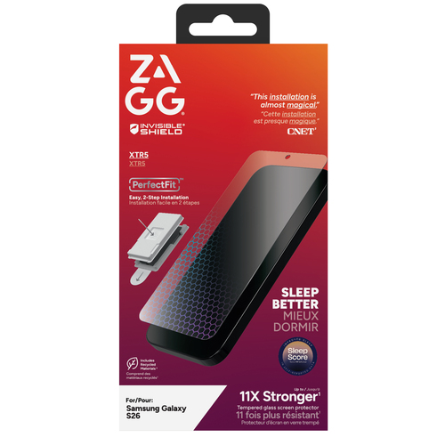 InvisibleShield Glass XTR5 For Galaxy S26. Brand compatibility: Samsung, Compatibility: Galaxy S26, Protection features: D