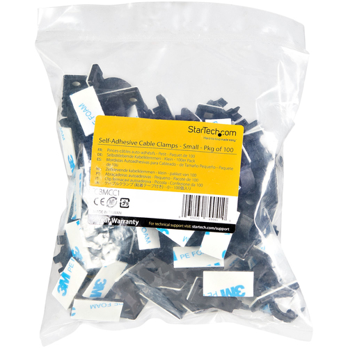 StarTech.com Kabelbinder - Schwarz - 100 / Pack Paket - TAA-konform - Kabel-Klemme - 12,7 mm Länge - Nylon 66
