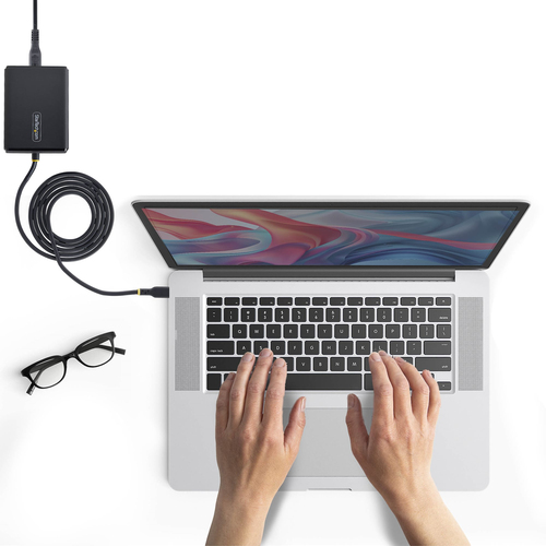 StarTech 100W USB-C Laptop Charger with 1.5m Tethered USB-C Cable, Power Adapter Brick for Dell, XPS, HP ProBook, MacBook 