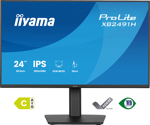 iiyama ProLite XB2491H-B1 24 Zoll Klasse Full HD LED-Monitor - 16:9 Format - Mattschwarz - 60,5 cm (23,8 Zoll) Viewable - 
