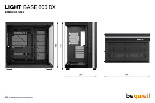 be quiet! Light Base 600 DX Black Computer Case - ATX Motherboard Supported - Steel, Glass, Acrylonitrile Butadiene Styren