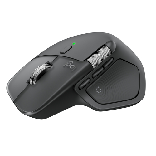 Logitech MX Master 4 Mouse - Bluetooth/Radio Frequency - USB Type C, USB Type A - Darkfield - 8 Button(s) - Graphite - Wir