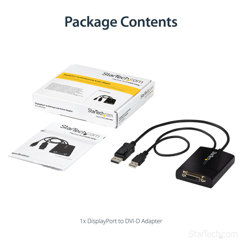 StarTech.com DisplayPort to DVI Dual Link Active Adapter Converter - DP to Dual Link DVI-D Active Adapter - 2560x1600 - 1 