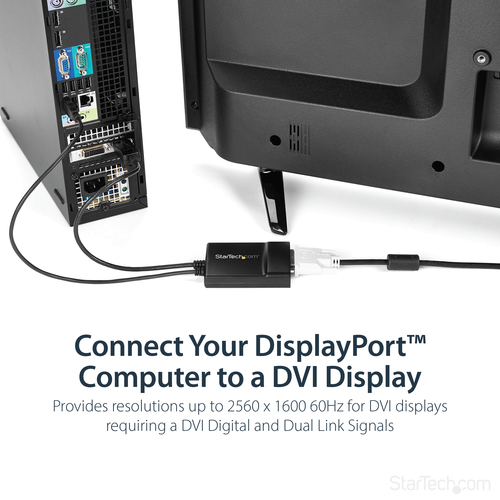 StarTech.com DisplayPort to DVI Dual Link Active Adapter Converter - DP to Dual Link DVI-D Active Adapter - 2560x1600 - 1 
