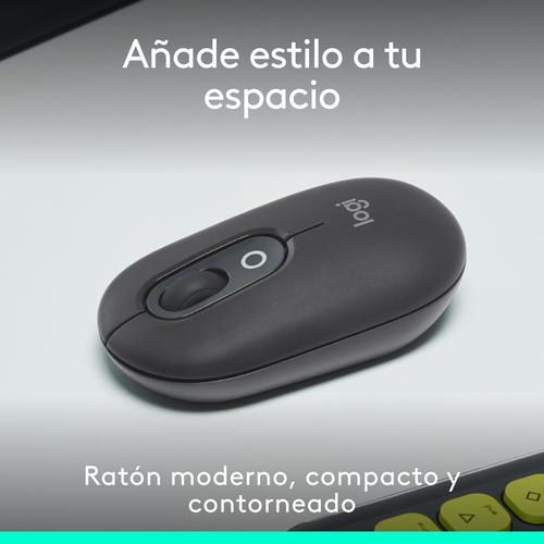 Logitech POP Mouse Mouse - Bluetooth - Optical - 4 Button(s) - Graphite - Wireless - 10 m - 4000 dpi - Scroll Wheel - 1 x 