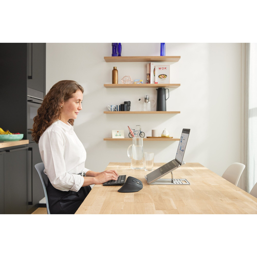 Kensington SmartFit Height Adjustable Notebook Stand - Up to 17"" (43.18 cm) Screen Support - Grey - For Notebook, Home - 