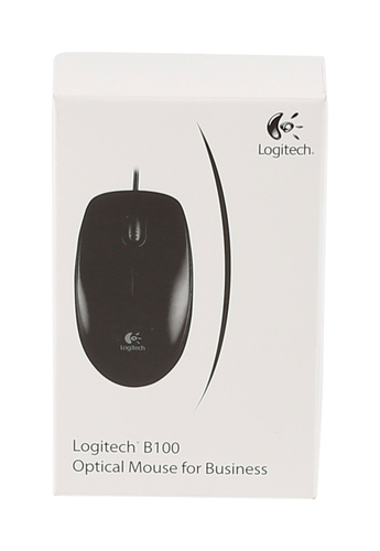 Logitech B100 Mouse - USB - Optical - 3 Button(s) - Black - Cable - 800 dpi - Scroll Wheel - Symmetrical