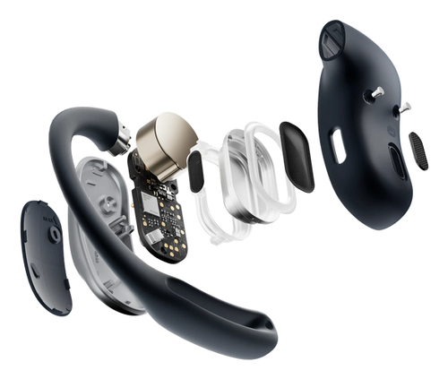 Shokz OpenFit Air True Wireless Ohrbügel, Offenes Design, Ohrhörer Stereo Ohrhörerset - Schwarz - Binaural - Offen - Bluet