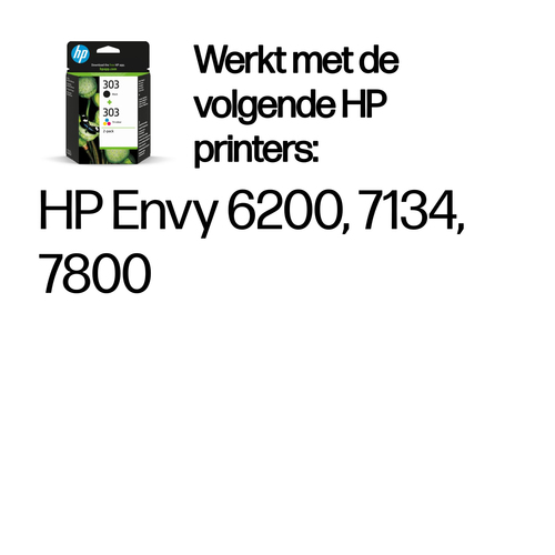 HP 303 2-pack Black/Tri-color Original Ink Cartridges. Colour ink type: Dye-based ink, Cartridge capacity: Standard Yield,