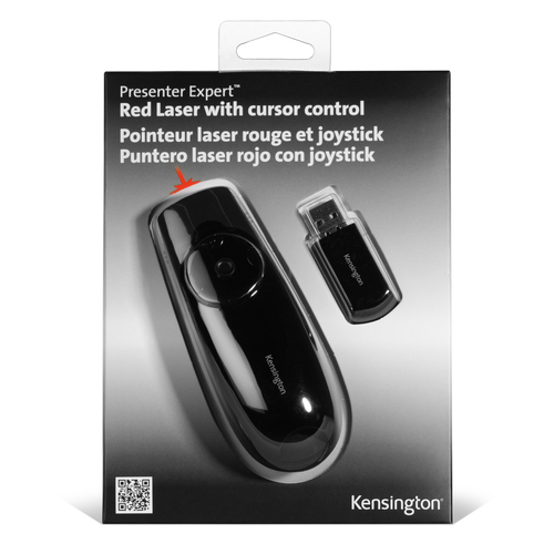 Kensington Presenter Expert Mouse - Radio Frequency - USB - Laser - 4 Button(s) - Black - Wireless - 50 m - 2.40 GHz