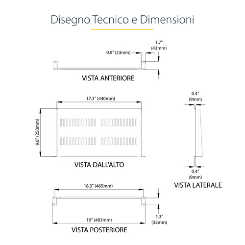 StarTech.com Mensola per Rack 19" 1U Ventilata - Scaffale/Ripiano universale cantilever per rack e armadi di rete 19 polli