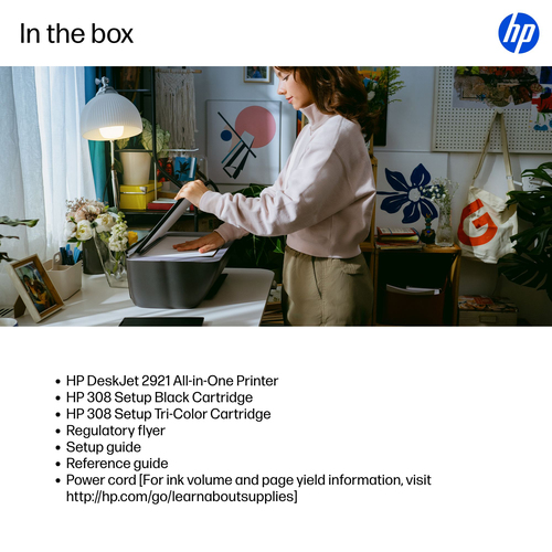 HP Deskjet 2921 Kabellos - Tintenstrahl-Multifunktionsdrucker - Farbe - Grau - Kopierer/Drucker/Scanner - 4800 x 1200 dpi 