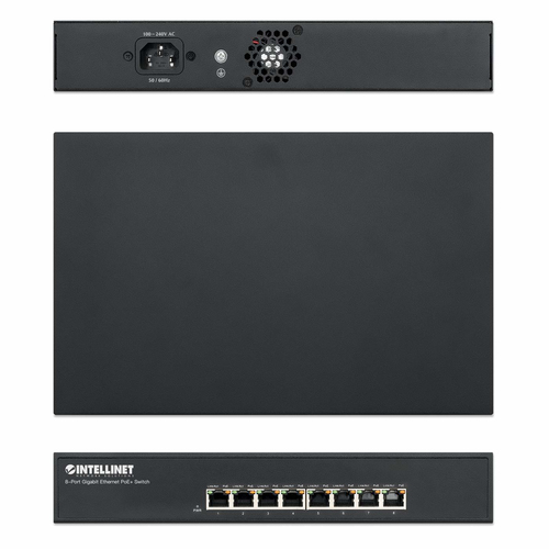Intellinet 8-Port Gigabit Ethernet PoE+ Switch, 8 x PoE ports, IEEE 802.3at/af Power-over-Ethernet (PoE+/PoE), Endspan, De