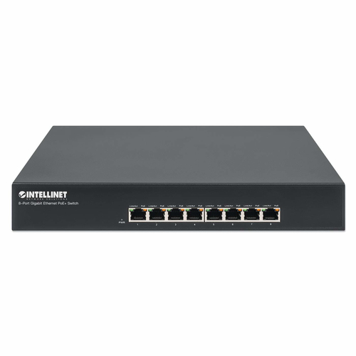 Intellinet 8-Port Gigabit Ethernet PoE+ Switch, 8 x PoE ports, IEEE 802.3at/af Power-over-Ethernet (PoE+/PoE), Endspan, De