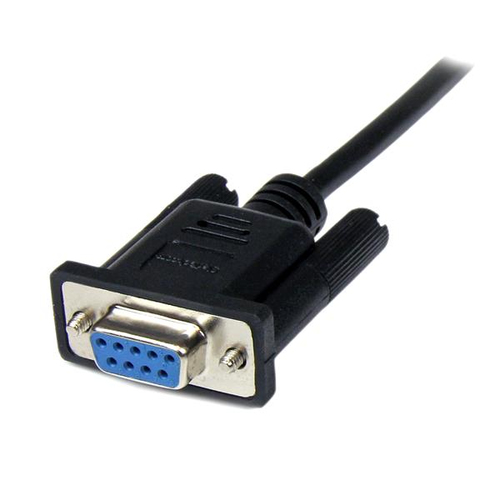 StarTech.com 2m Black DB9 RS232 Serial Null Modem Cable F/M - DB9 Male to Female - 9 pin Null Modem Cable - 1x DB9 (M), 1x