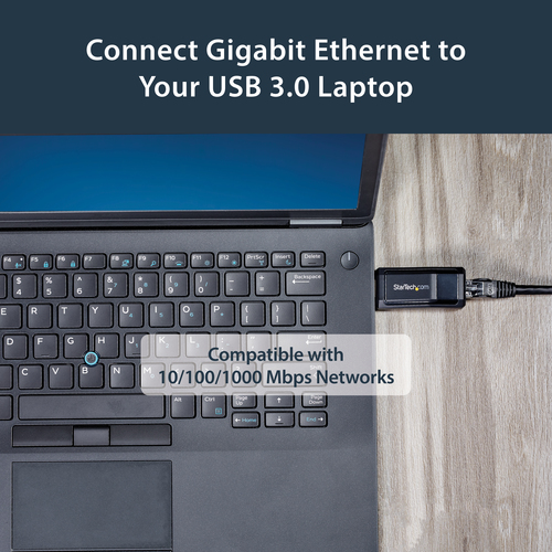 StarTech.com Gigabit Ethernet Adapter for PC - 10/100/1000Base-T - USB - 8 Gbit/s Data Transfer Rate ASIX - AX88179 - 1 Po