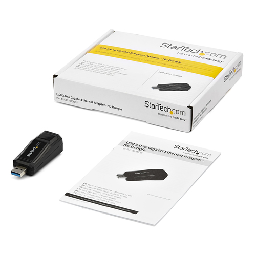 StarTech.com Gigabit Ethernet Adapter for PC - 10/100/1000Base-T - USB - 8 Gbit/s Data Transfer Rate ASIX - AX88179 - 1 Po