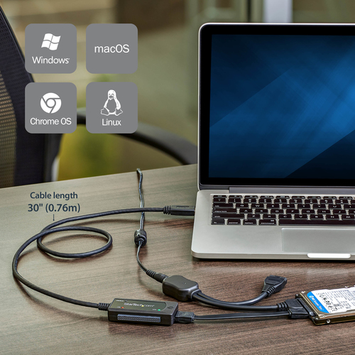 StarTech.com USB 3.1 (10 Gbps) Adapter Cable for 2.5in and 3.5in SATA SSD/HDD Drives - Supports SATA III - Tool-free Cable