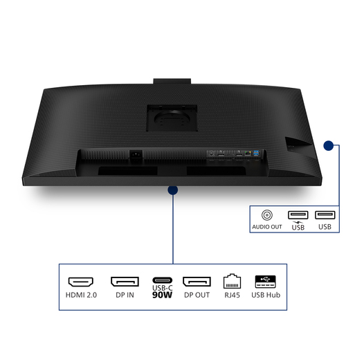 Philips 32B2U3601H 32" Class Webcam WQHD LED Monitor - 16:9 - Textured Black - 80 cm (31.5") Viewable - In-plane Switching