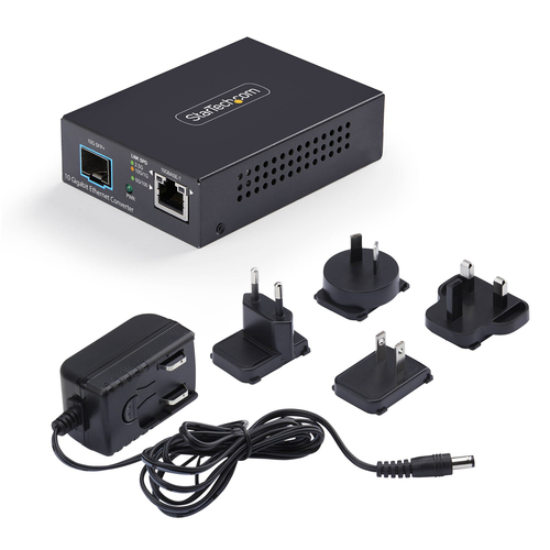 StarTech.com Transceiver/Media Converter - TAA Compliant - 1 Port(s) - 1 x Network (RJ-45) - Optical Fiber, Twisted Pair -