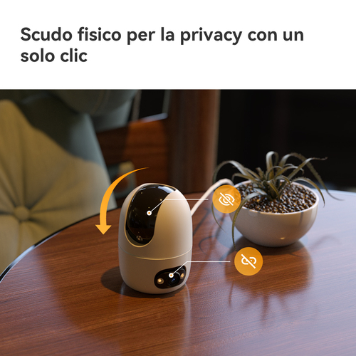 Imou Ranger Dual Pro 10MP Telecamera da interno, motorizzata, con doppia ottica 5MP+5MP, sirena integrata e faretto, tasto