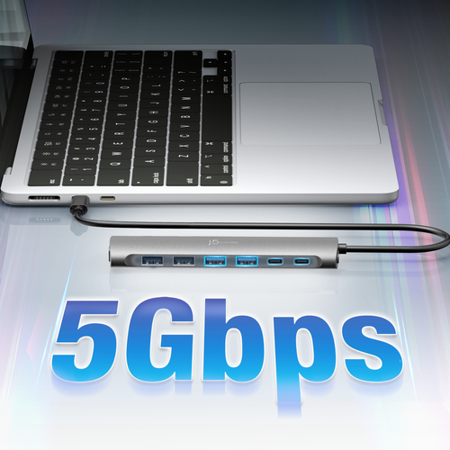 j5create JCH3007. Hostschnittstelle: USB Typ-C, Hub-Schnittstellen: USB Typ-C, USB 3.2 Gen 1 (3.1 Gen 1) Type-A, USB 2.0 T