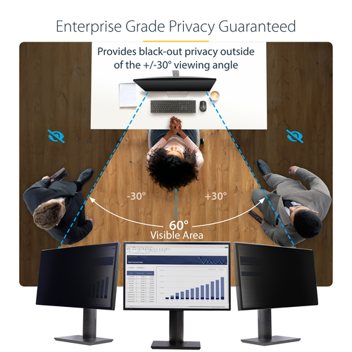 StarTech.com 2461A-PRIVACY-SCREEN. Maximale Bildschirmgröße: 61 cm (24"). Seitenverhältnis: 16:10. Geeignet für: Monitor, 