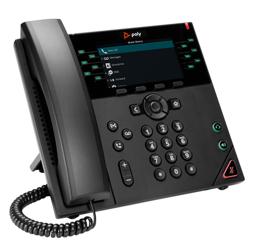 HP Poly VVX 450 12-Line IP Phone and PoE-enabled. Product type: IP Phone, Product colour: Black, Handset type: Wired hands