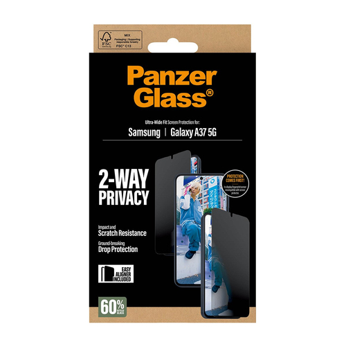 PanzerGlass Privacy Screen Protector for Samsung Galaxy A37 - For Widescreen Super AMOLED Smartphone