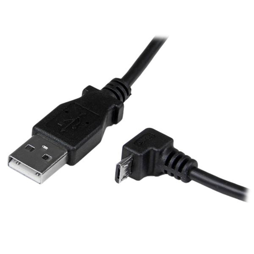 StarTech.com 2m Micro USB Cable Cord - A to Down Angle Micro B - Down Angled Micro USB Cable - 1x USB A (M), 1x USB Micro 