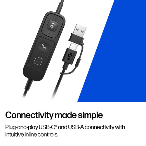 Poly Mission 400 415 Kabel Kopfbügel, Auf den Ohren Mono Headset - Schwarz - Microsoft-Teams-Zertifizierung - Monaural - O