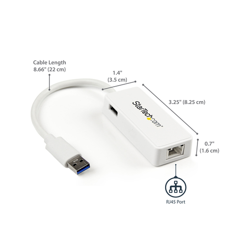 StarTech.com Gigabit Ethernet Adapter for Notebook - 10/100/1000Base-T - Desktop - USB - 1 Port(s) - 1 - Twisted Pair