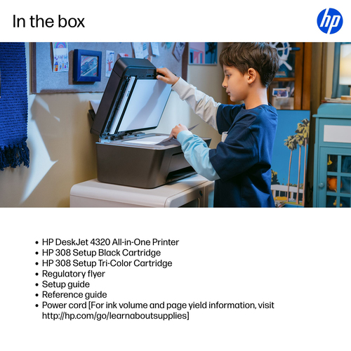 HP Deskjet 4320 Wireless Inkjet Multifunction Printer - Colour - Grey - Copier/Fax/Printer/Scanner - 4800 x 1200 dpi Print